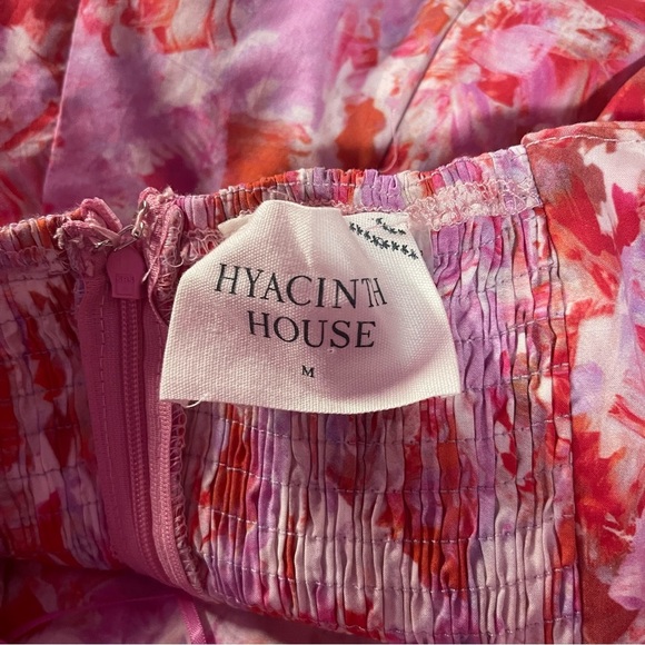 Tuckernuck Hyacinth House Dress Women's Medium Pink Red Floral‎ Tiered Midi - Picture 12 of 13